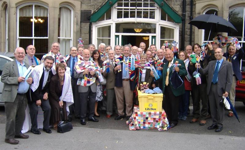 From Burbage WI - Blankets With Love - President Jim Swift and DG MIke Payne with Club Members