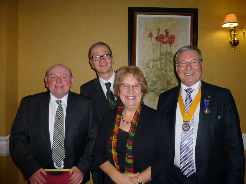 18th Jan 2014 - Annual Burns Supper - Vice-President Robert Dickie, with guest speakers Kenny Wilson, Graham McGregor and Ruth Watt