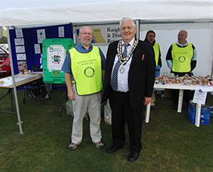 Mayor of Knighton John Morgan with our Club President Norman.
