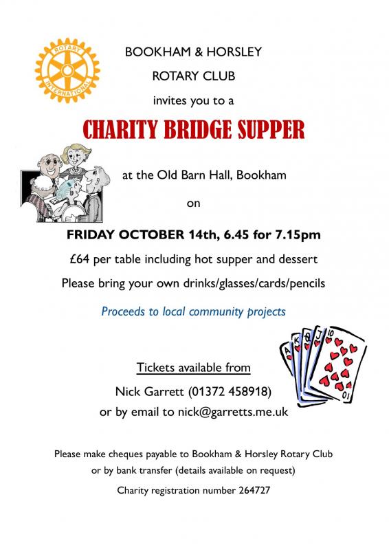 Flier for Charity Bridge Supper