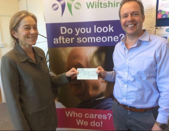 A £500 donation for Carer Support Wiltshire.
