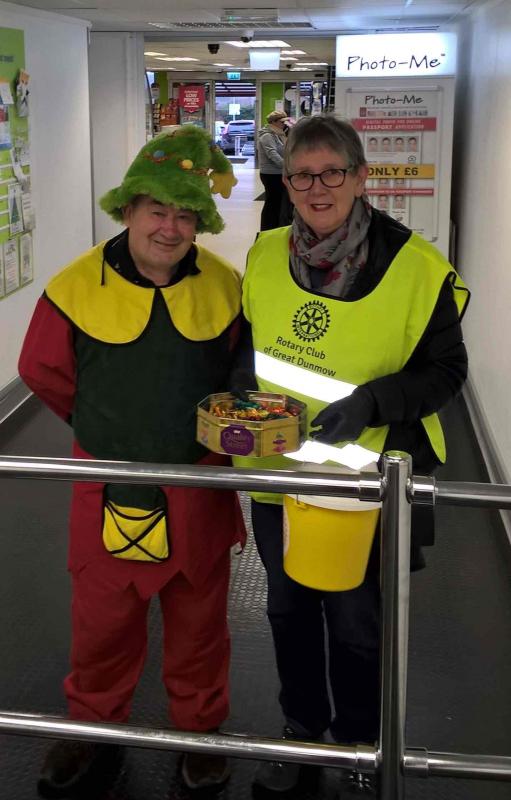 Rotary of Dunmow helpers assisting with the fund raising for charity at the Co-Op.
