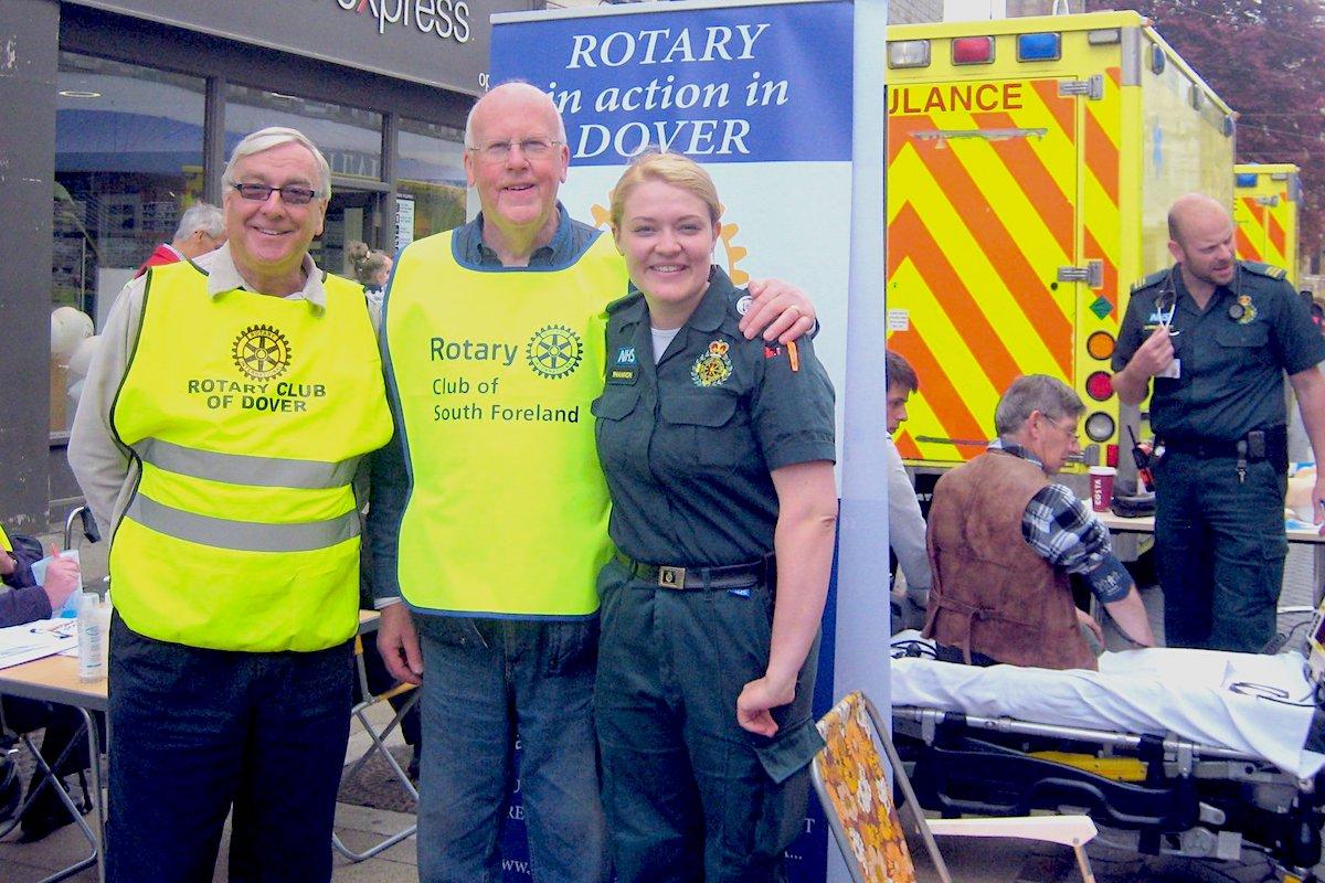 Rotarians working in the local community supporting the emergency services
