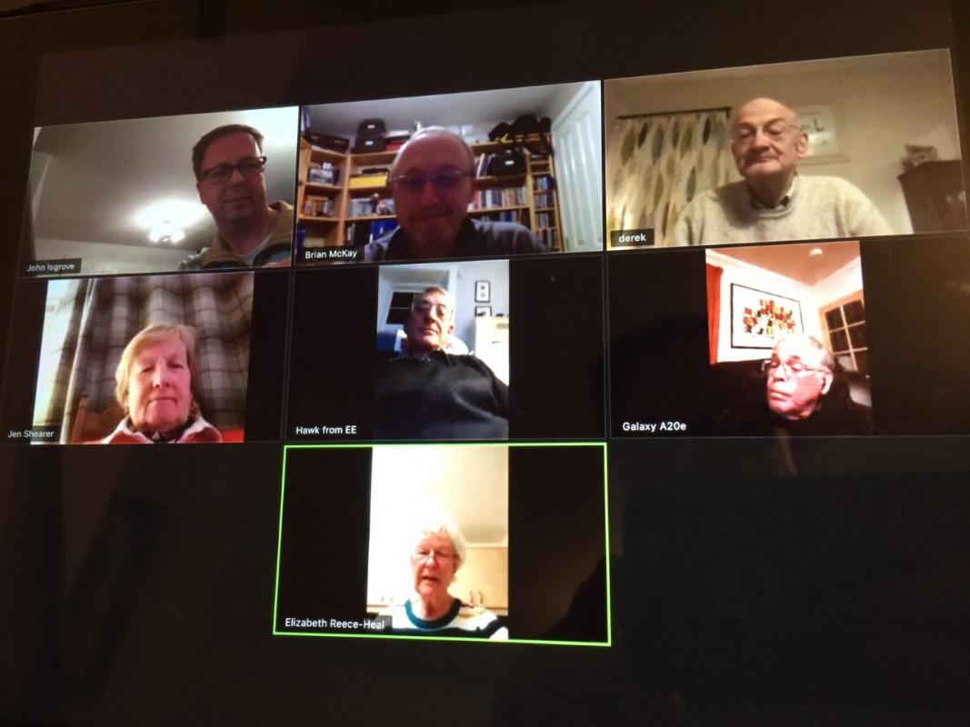Callander and West Perthshire Rotary Club's Council holding a remote meeting using Zoom