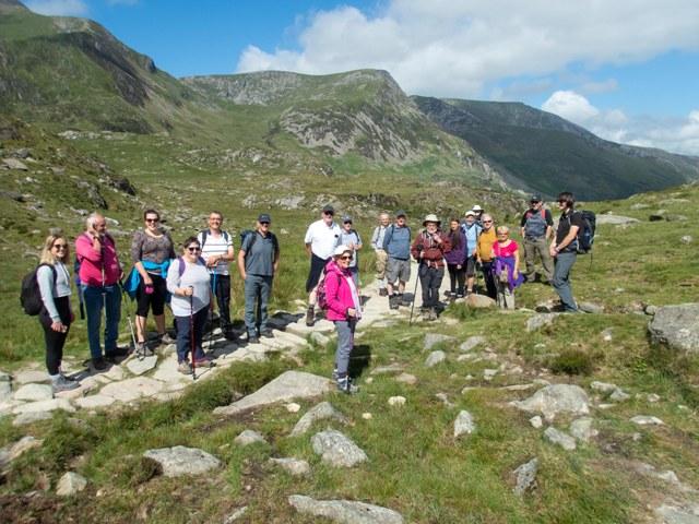 Our intrepid walkers and the fanastic views of Cwm Idwal