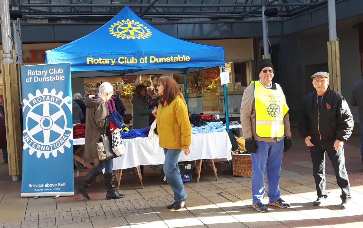 The picture shows our stall erected in the Quadrant Shopping Centre, Dunstable, Bedfordshire. 