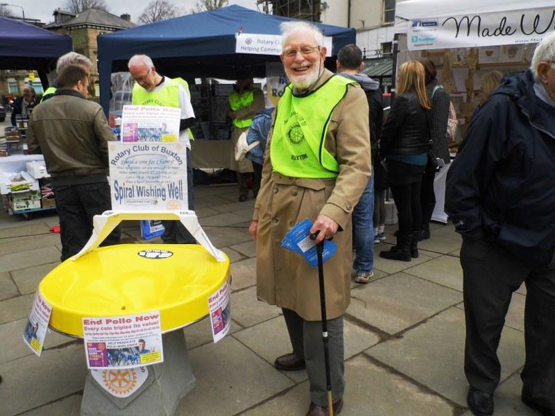 Our Stall at Buxton Spring Buxton Fair - Rtn Iain and our new Spiral Wishing Well