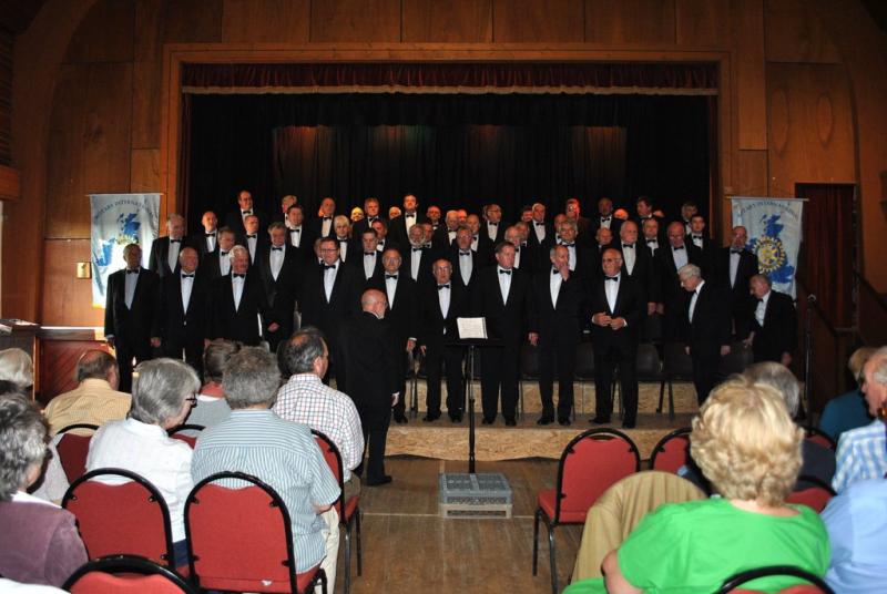 Treorchy Male Choir charity concert  - Choir members getting organised.