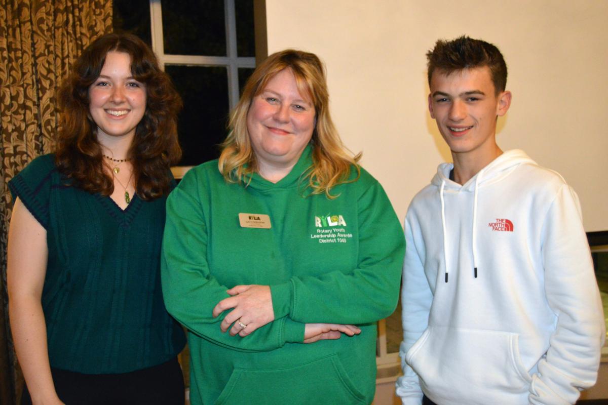 Grace Stubbings and Marillious Kelly, our RYLA participants 2022 with District RYLA Coordinator Lucy Hodgson.     