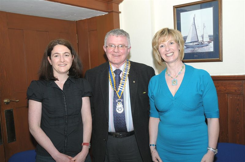 Jenny Renfrew, President Norman Pettigrew and Grace McKelvie