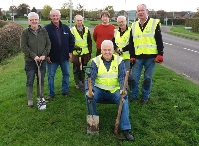 The gallant planters - looking proud of their morning's work