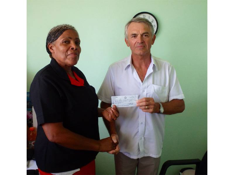 Rotary Community Corp of Carriacou - Dale Worthington, with Matron of Top Hill Care Home