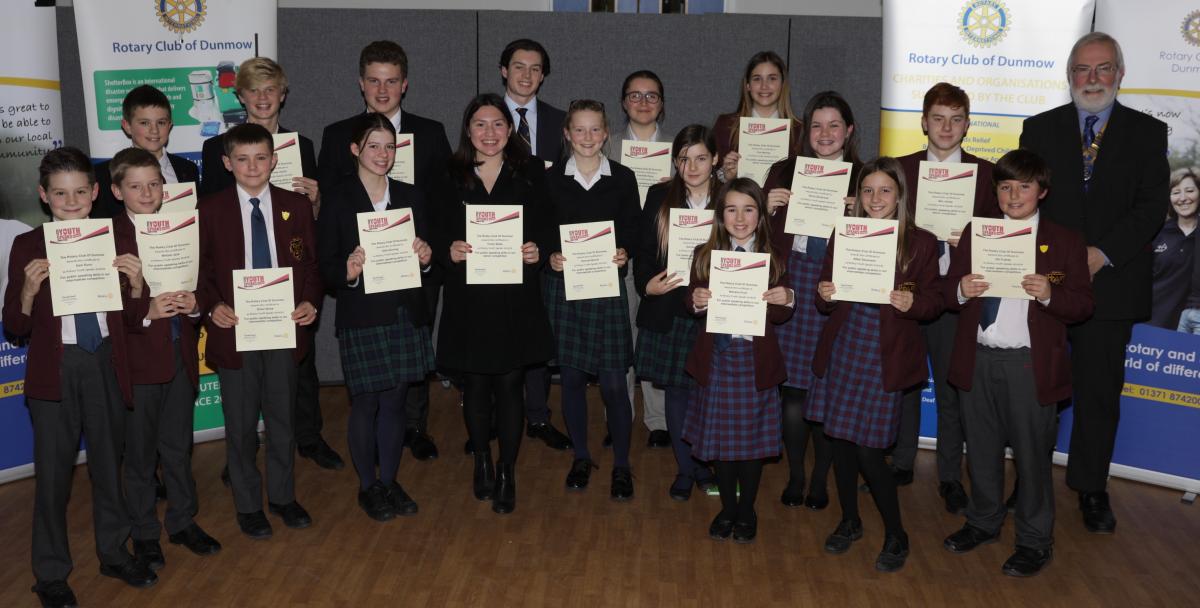 Youth Debate at Felsted School. - All the Dunmow area Youth Debate contestants.