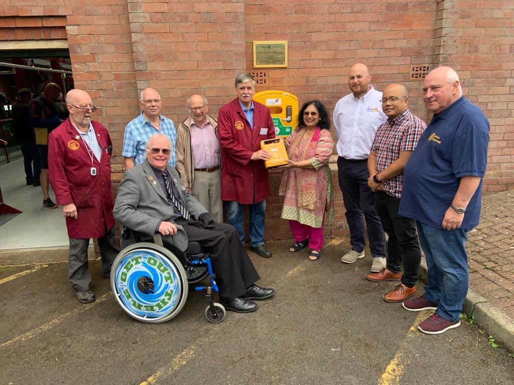 Bolton Rotarians donating Defibrillator to Steam Museum