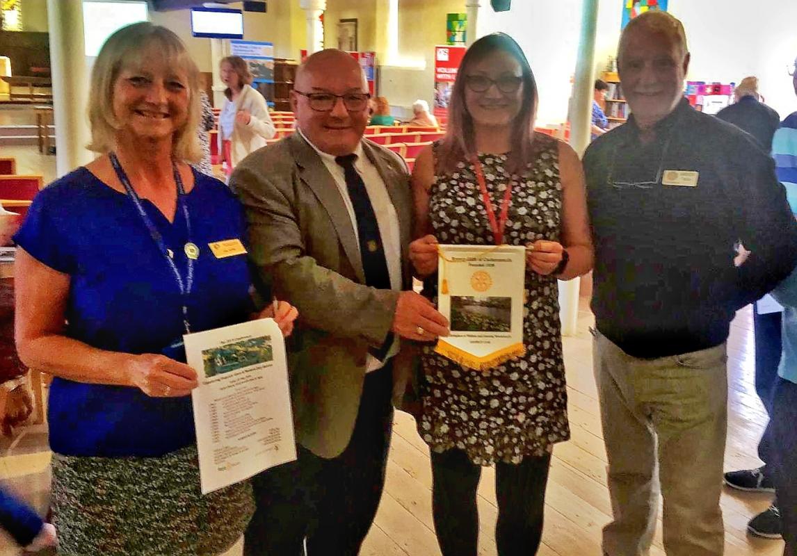 Conference on countering Domestic Abuse - The key organisers behind the conference: Rotarian Val Ayre, President Joe Fagan, Sarah Place from Victim Support and Rotarian Andy Carter.