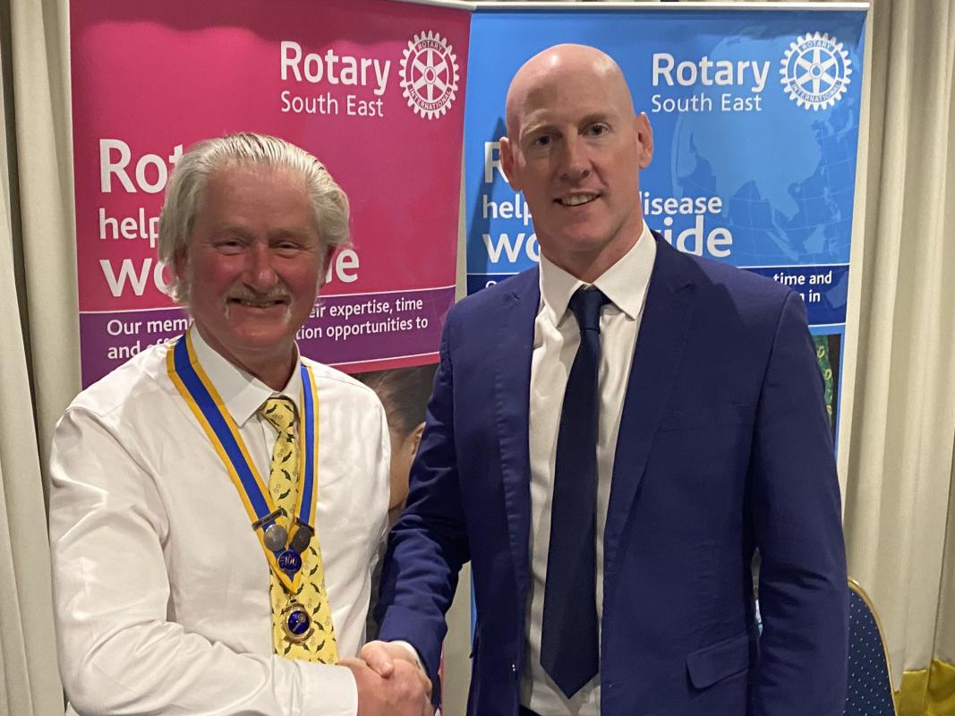 Dr Kieran Mullan MP with President Hugh Allen