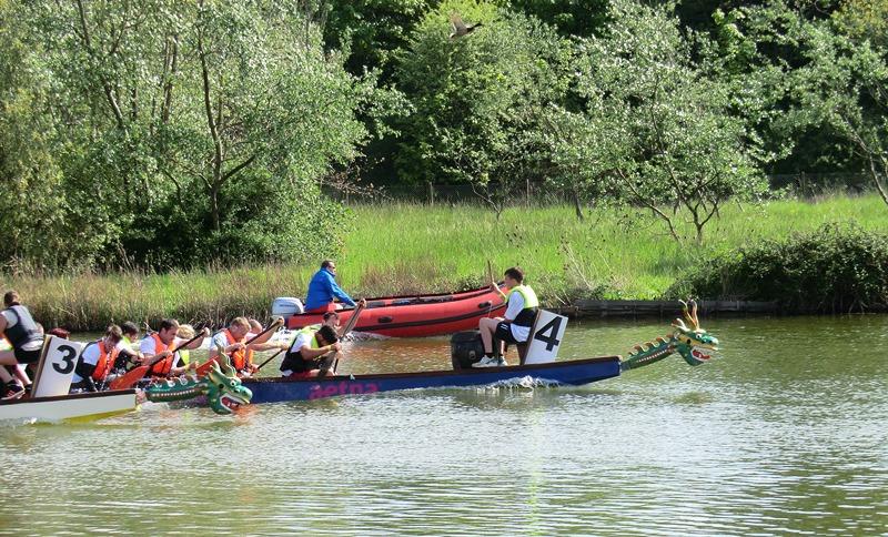 Whiteley Rotary (4) winning the Dragon Boat Final Race