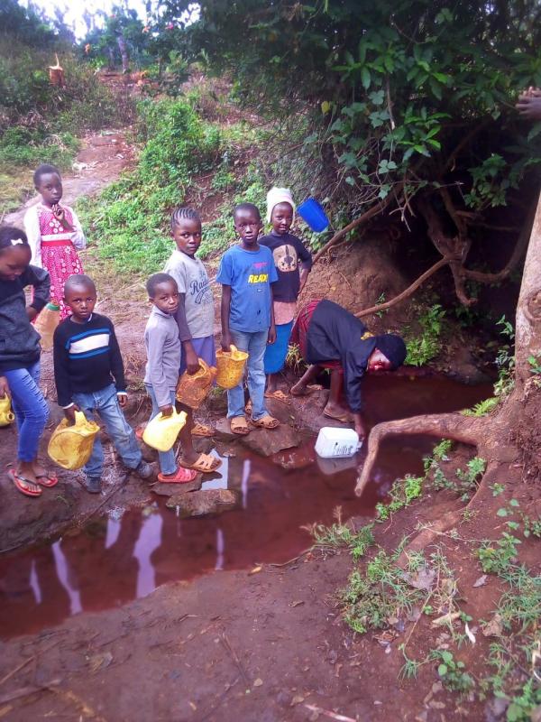 Getting water from the stream