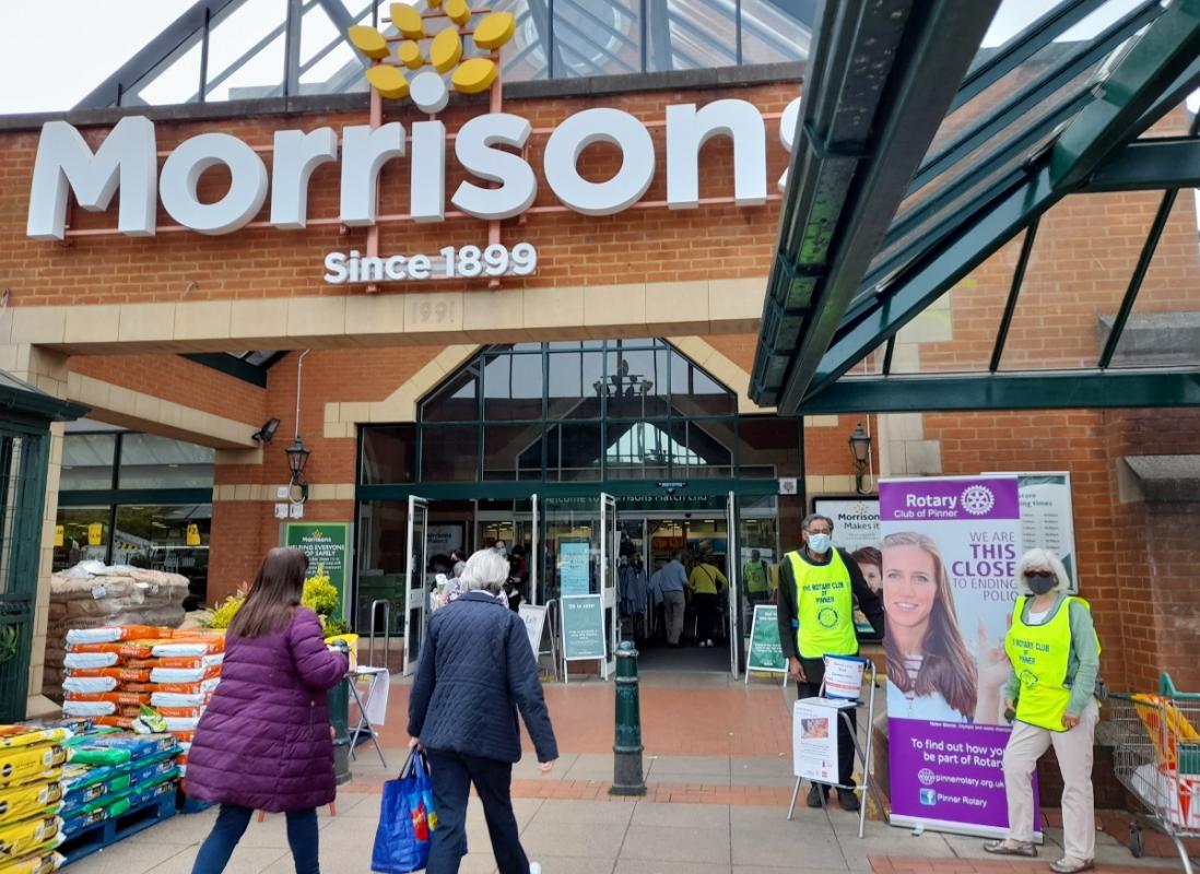 Collecting outside Morrisons at Hatch End