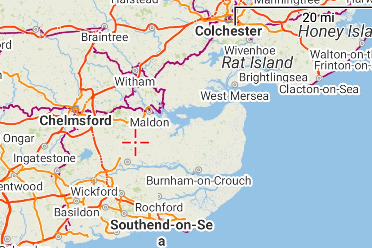 Basic map of eastern Essex.