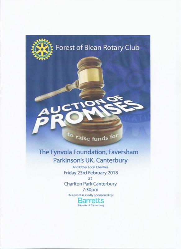Auction of Promises - Canterbury Forest of Blean Rotary Club - 
