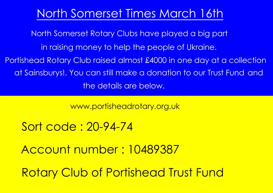 Portishead Rotary Club Ukraine Appeal