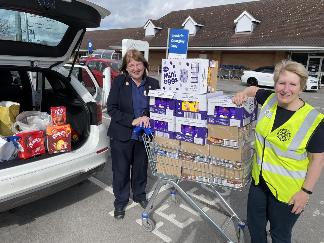 2021,2022,2023,2024 - Our ongoing Food Bank Donations - Every 2 weeks we collect food donations for Foodbank. Donations are delivered to the Foodbank distribution centre in Blurton. 
Last week we did a special run and collected 170 Eggs. A massive thank you to Tesco Meir Park, Club members and friends.