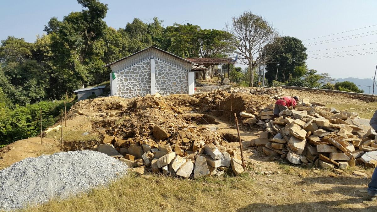 Nepal school project - Foundation work of new building