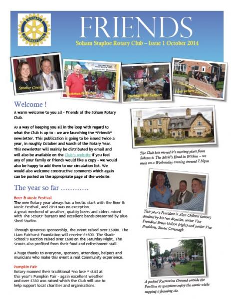 Friends of Rotary Newsletter