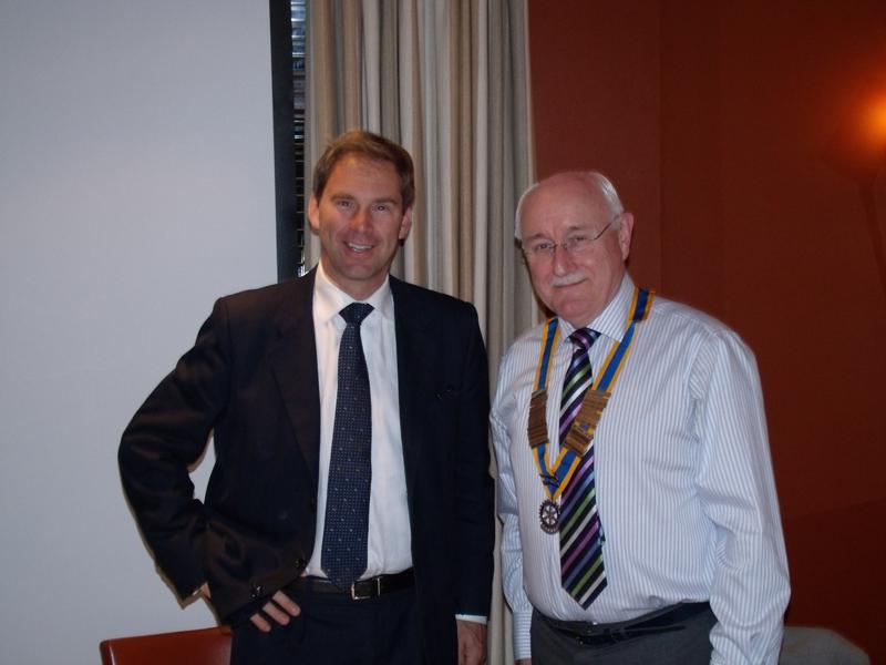 Tobias Ellwood accompanied by our President Mike Crockett 2012/13