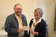 George Buckley, Meirionydd Older People's Forum, with Nancy Clarke, President of The Rotary Club of Tywyn