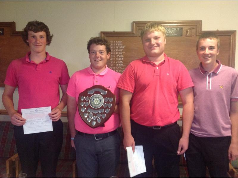 Golf Comp Winners: the Duns Junior Golfers, Greg Patterson, Steven Kerr, Elliott Paxton and Callum Paxton