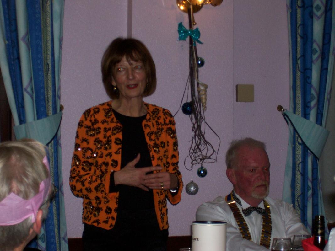 Christmas Dinner 2016 - Guest Speaker Dot Tilbury - speaking about the Bee Gees and the IOM Post Office Special Stamp Issue - Christmas Dinner - 13 Dec 2016