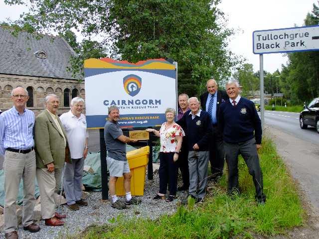 Support for Cairngorm Mountain Rescue - The Rotary Club purchased a specialist quad bike for Cairngorm Mountain Rescue and here are some of our members unveiling a plaque that acknowledges our support. 