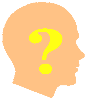 Outline of a human head with a question mark superimposed