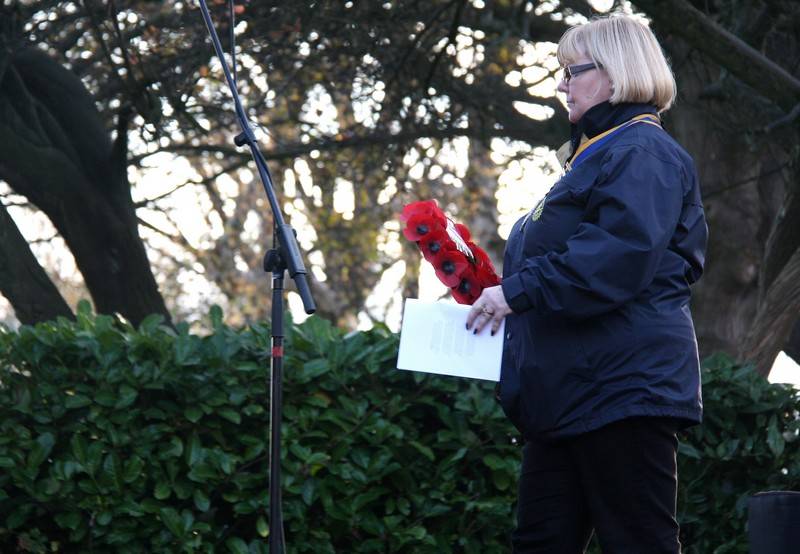 President Anita at Golborne Cenotaph