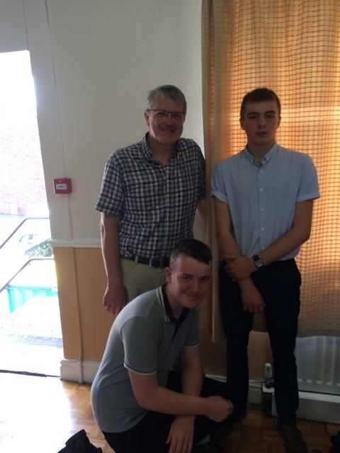 Phil (kneeling) and Cameron, with course mentor, Rtn Phil Williamson (RC Pickering)