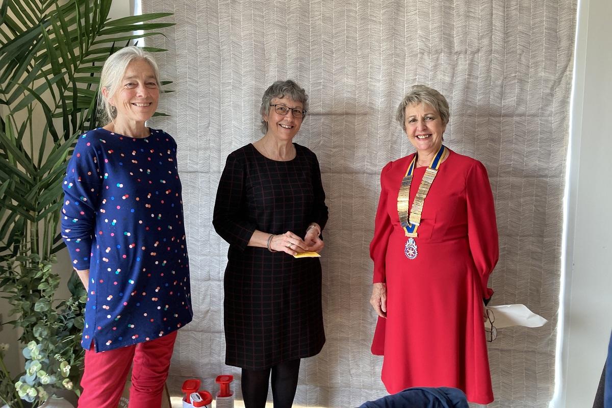 Ruth with Club President Linda and Fellow member Allison