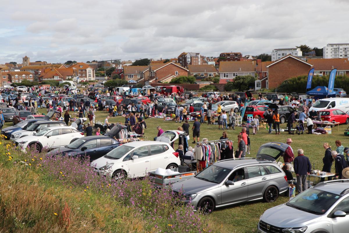The crowded Martello Field during the July Boot, Craft and Produce Fair