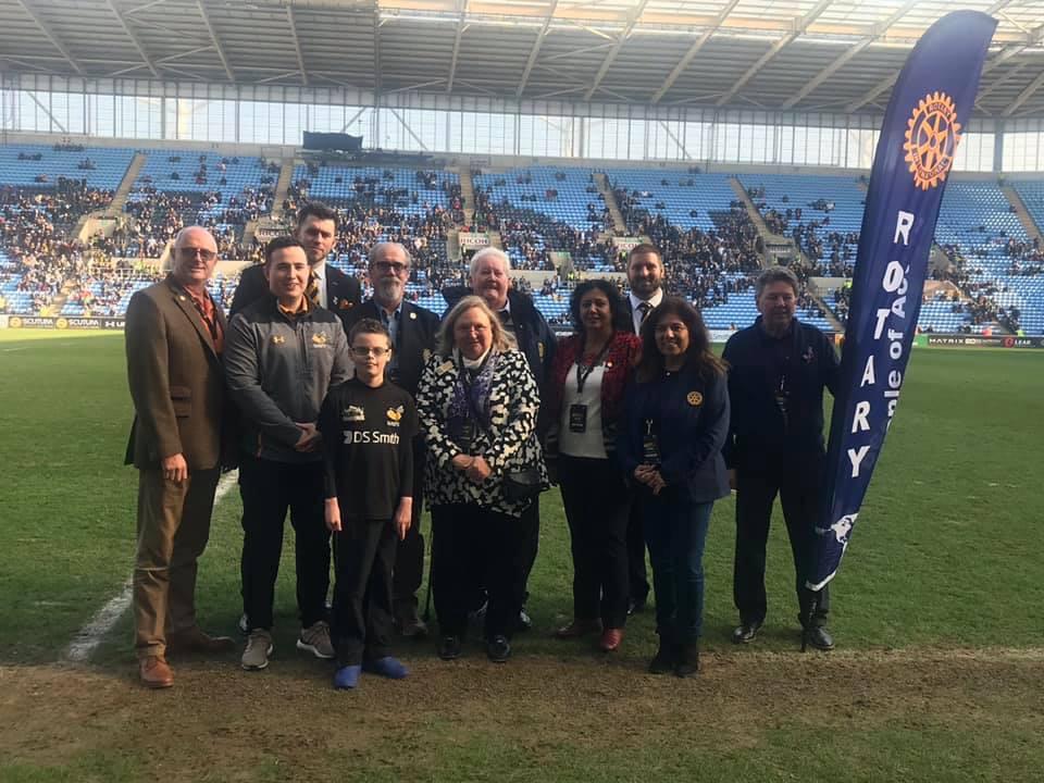 Presenting the cheque at the Richot Arena