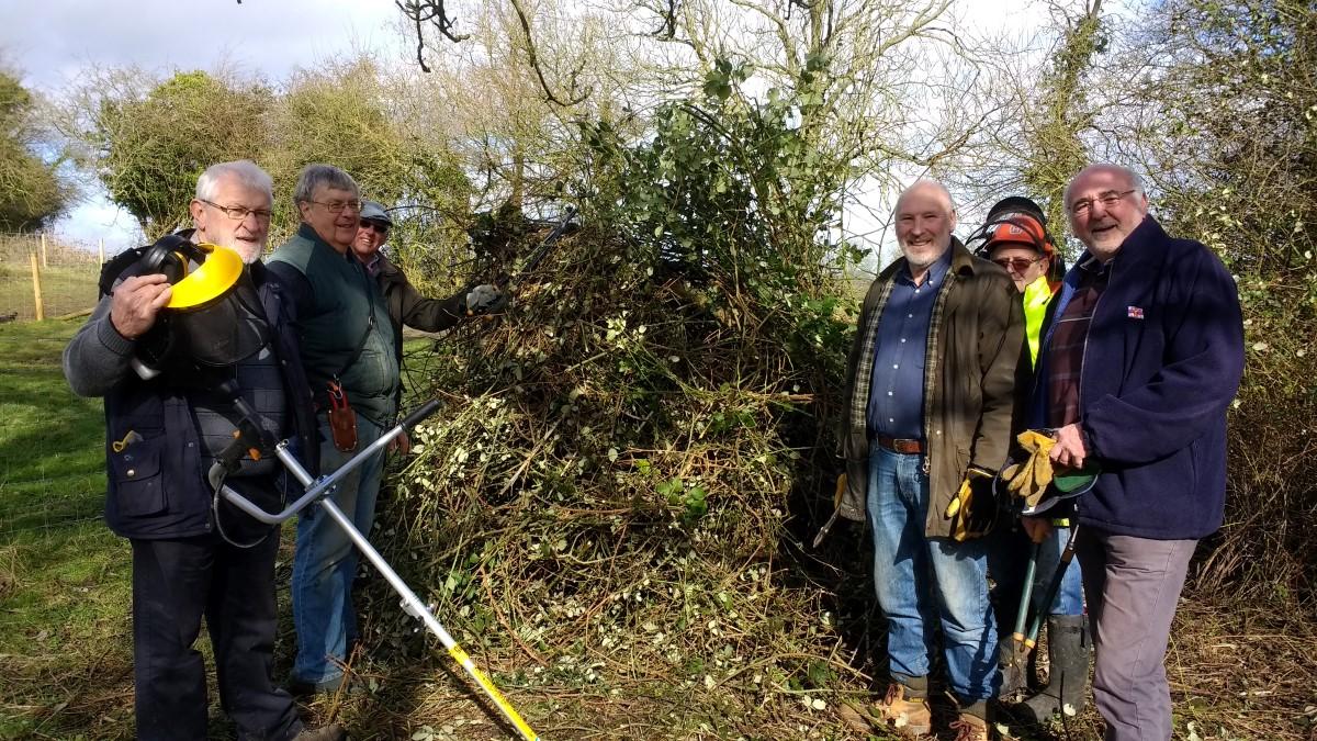 Brush clearing at Wick Court - The team at work