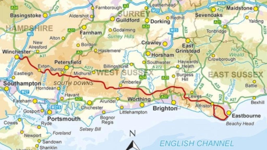 South Downs Way Map South Downs Way Challenge - Rotary Club Of Hamble Valley