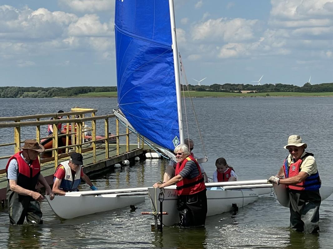 Launching a Challenger Trimaran
