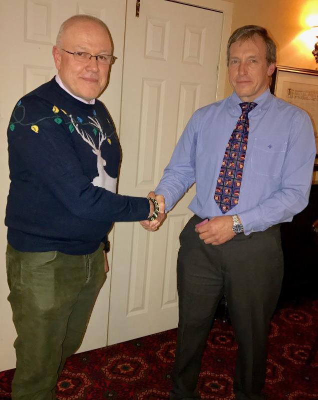 President Trevor Baxter welcomes new member Michael Haycock