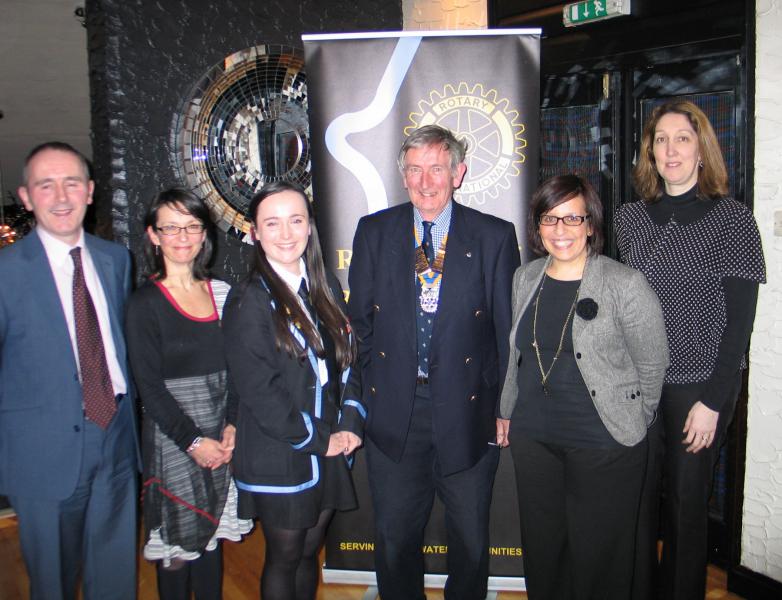 Euroscola Sarah Kelly with her mum and dad, president Iain Smith and Dunblane High teachers, Yamina and France.
