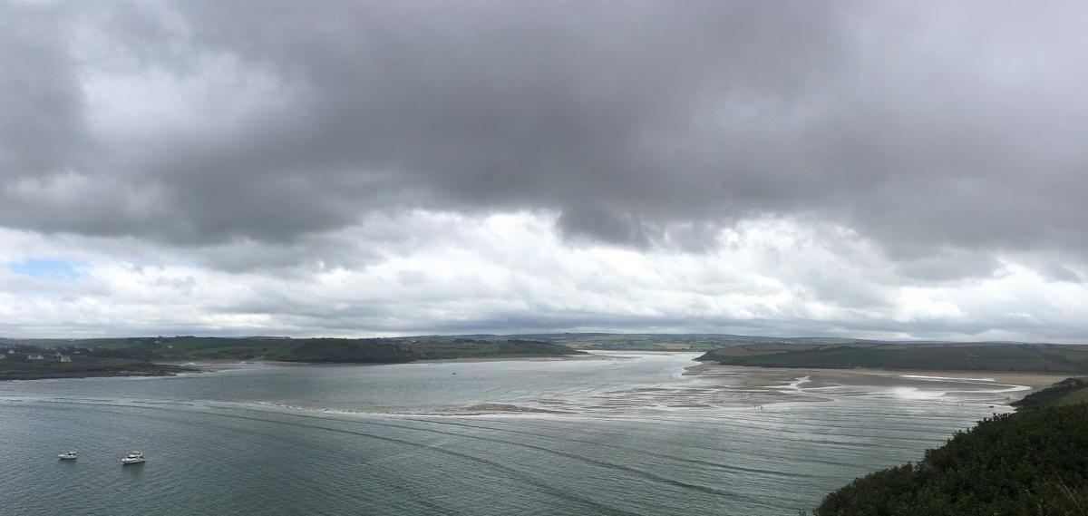 The Doom Bar at the mouth of the Camel. Seen stretching far out at low tide.