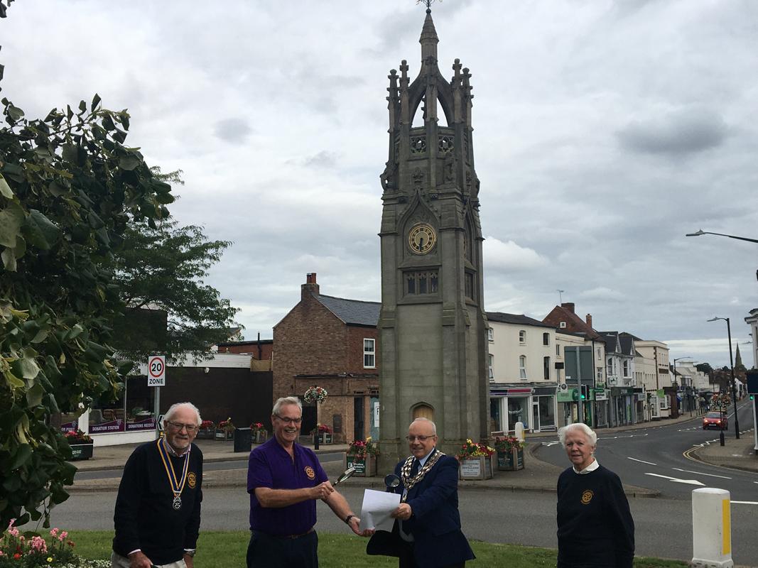 From the left: John Stanton - the President of the Rotary Club of Kenilworth, John Ruddick - the organiser, Richard Dickson - Town Mayor, Gillian Clark - Club's member