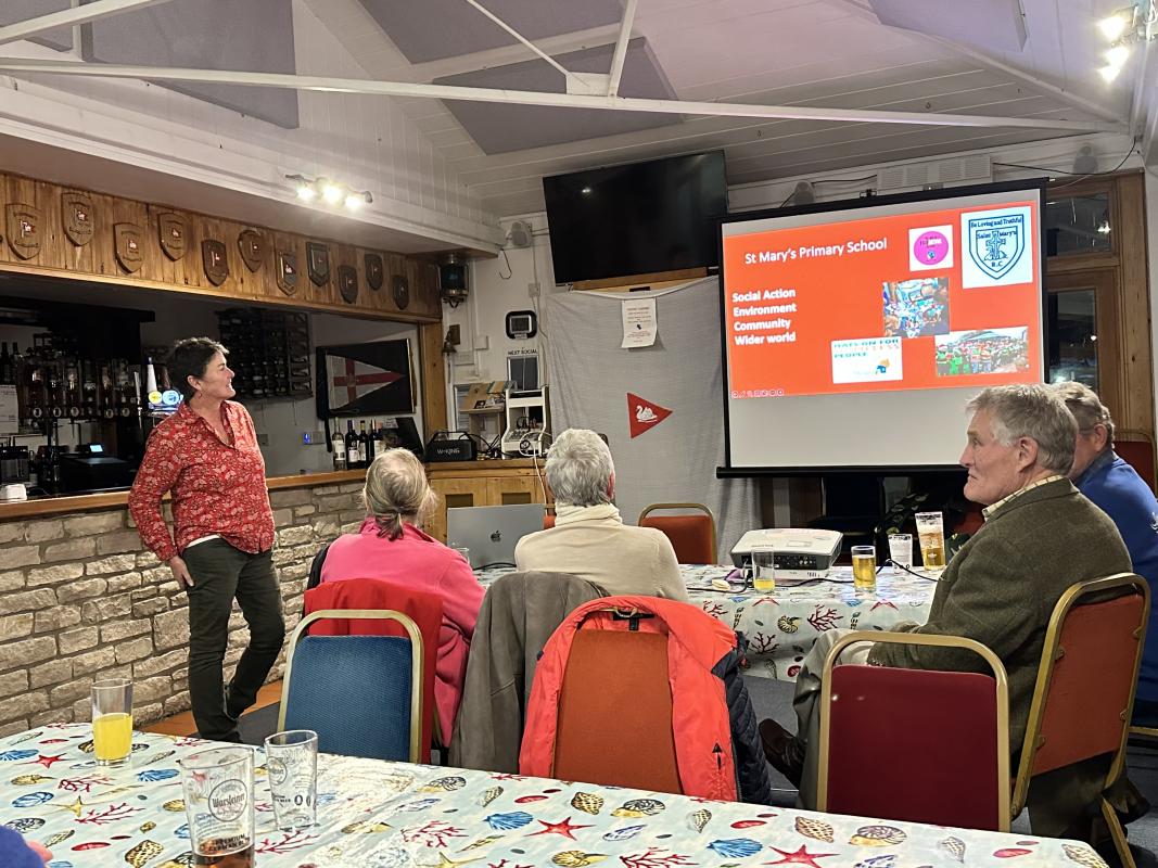 Swanage Rotarians listening intently!
