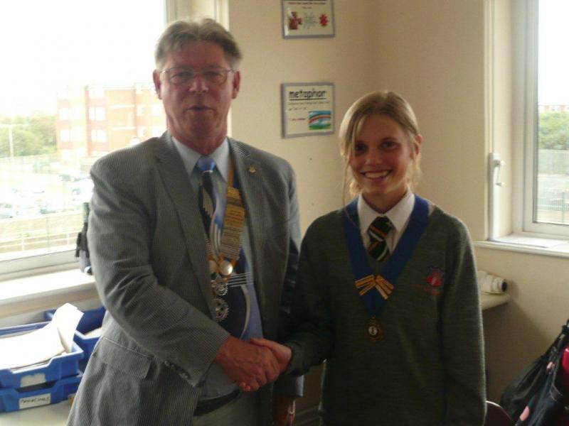 Rotary President Frank Field and new Interact President Natasha Wilding