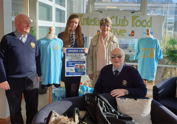 Brixham Rotary Club’s contribution to Brixham Interact’s Foodbank Collection at the Brixham college on 16th march 2020